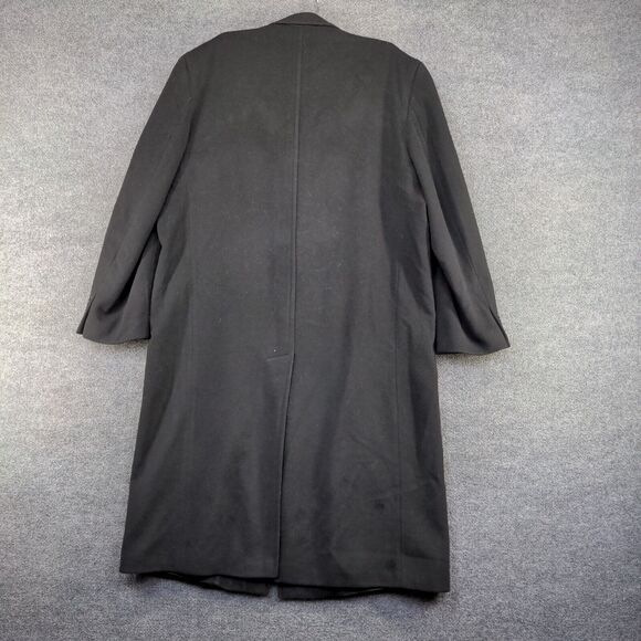 Kasper Men's Button-Up Coat Solid Black 50x48 Cashmere Blend Slit Back - Picture 7 of 16